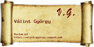 Válint György névjegykártya